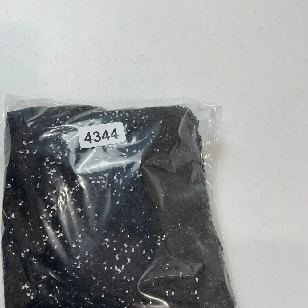BLACK Mini Dress Small Black Sequined Short Sleeve Open Back Cocktail - Picture 12 of 12